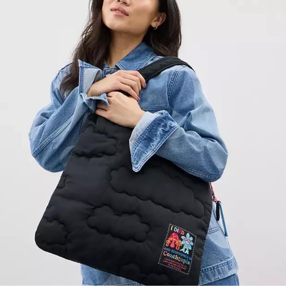 Coach Dark Orange Quilted Tote Bag - Picture 14 of 15